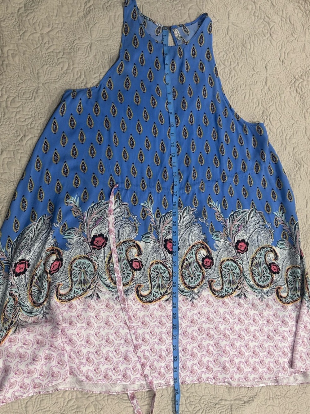 Free People Blue and Pink Paisley Halter Mini Dress - Picture 12 of 12